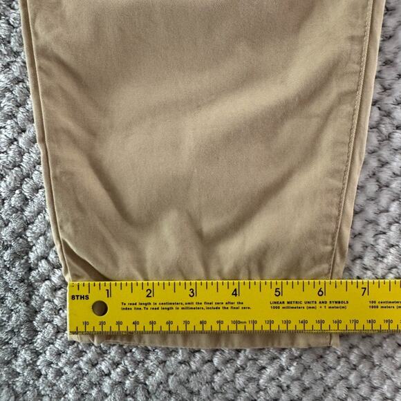 Cos Pants Women 34R Khaki Taper Straight High Rise Side Pocket Flat Front Career - Picture 13 of 16